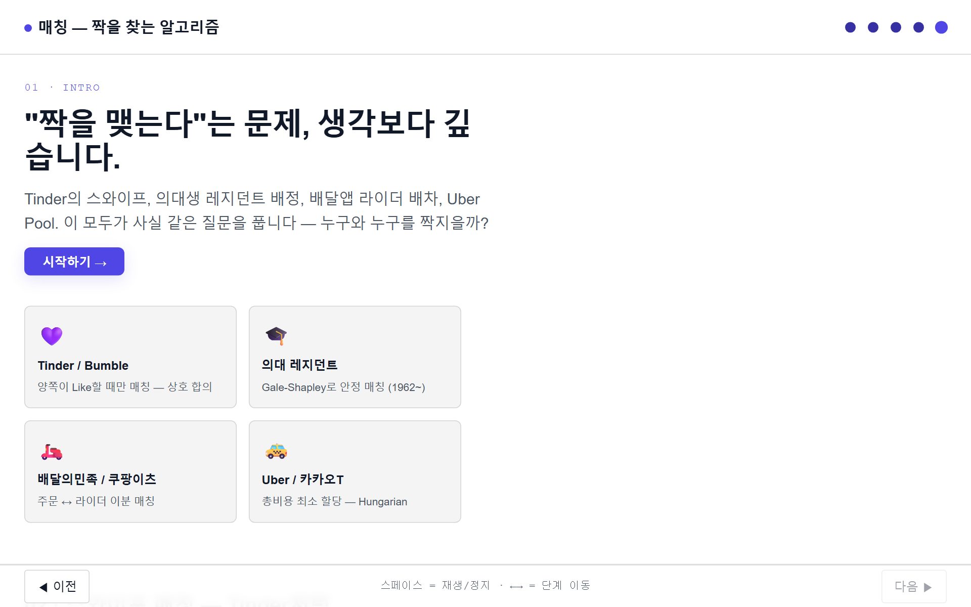 매칭 알고리즘 튜토리얼